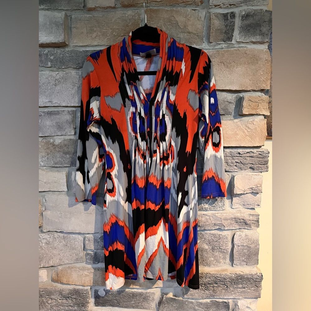 Bel Kazan Multicolor Abstract Tunic Dress Sz M